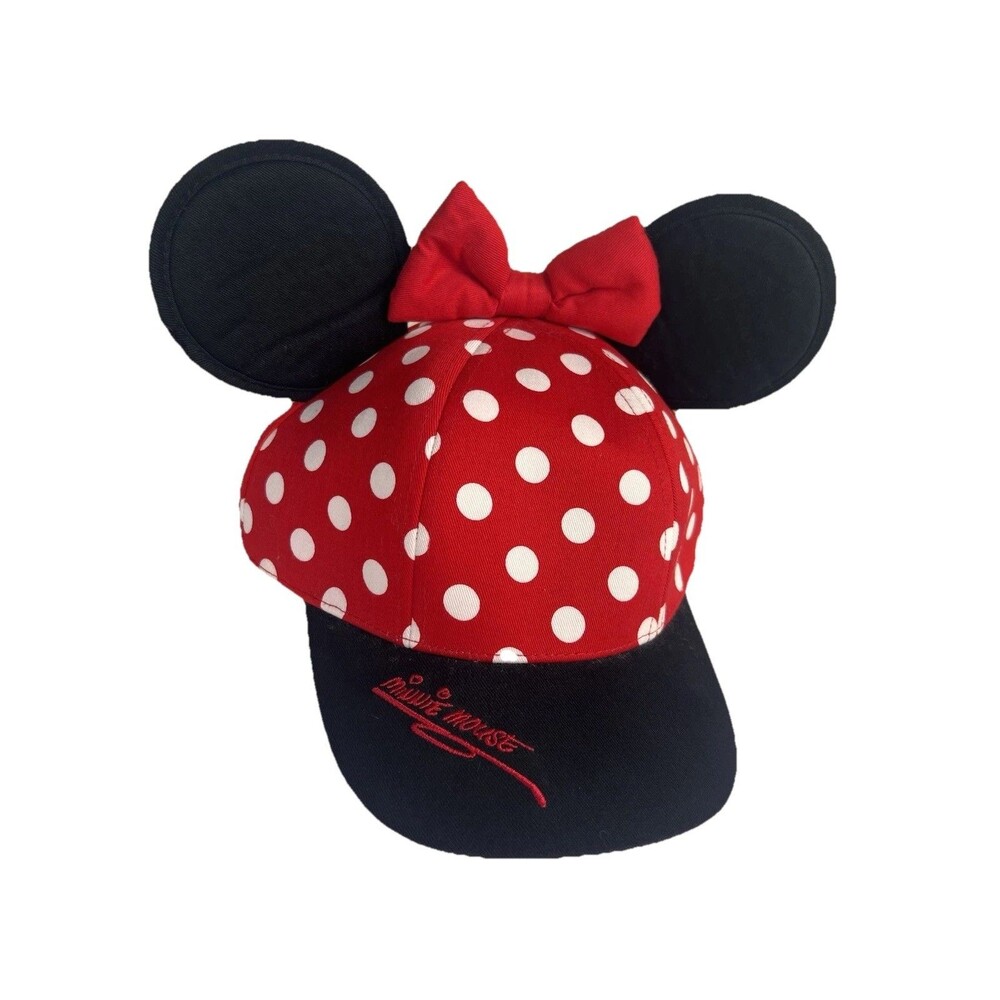 Disney Parks Minnie Baseball Snapback Cap W/ Ears And Bow Small Flaw Youth READ